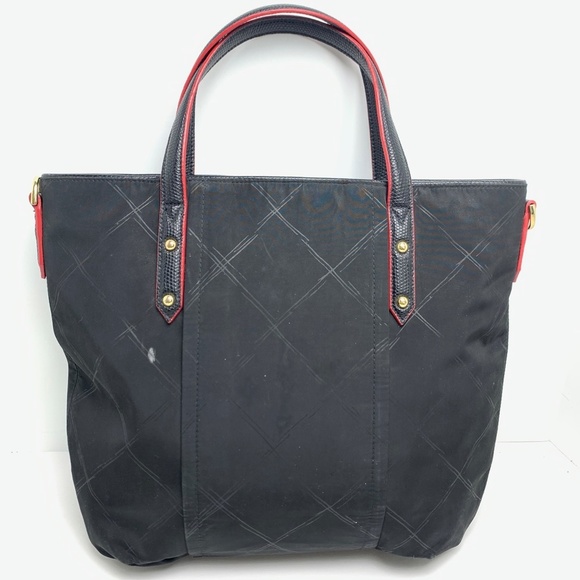 VERA BRADLEY Black Red Trim Handbag Tote Purse Lined Diamond Pattern Large Bag - Picture 9 of 16